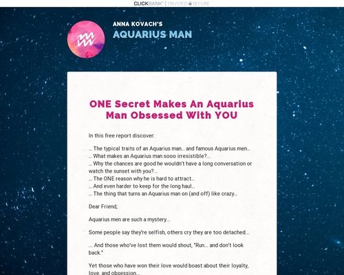 Aquarius Man Secrets: Women LOVE This Unique Astro-Love Offer